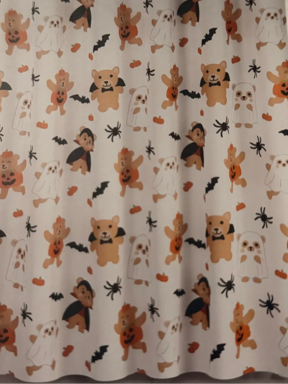 Orange & Black Halloween Shower Curtain